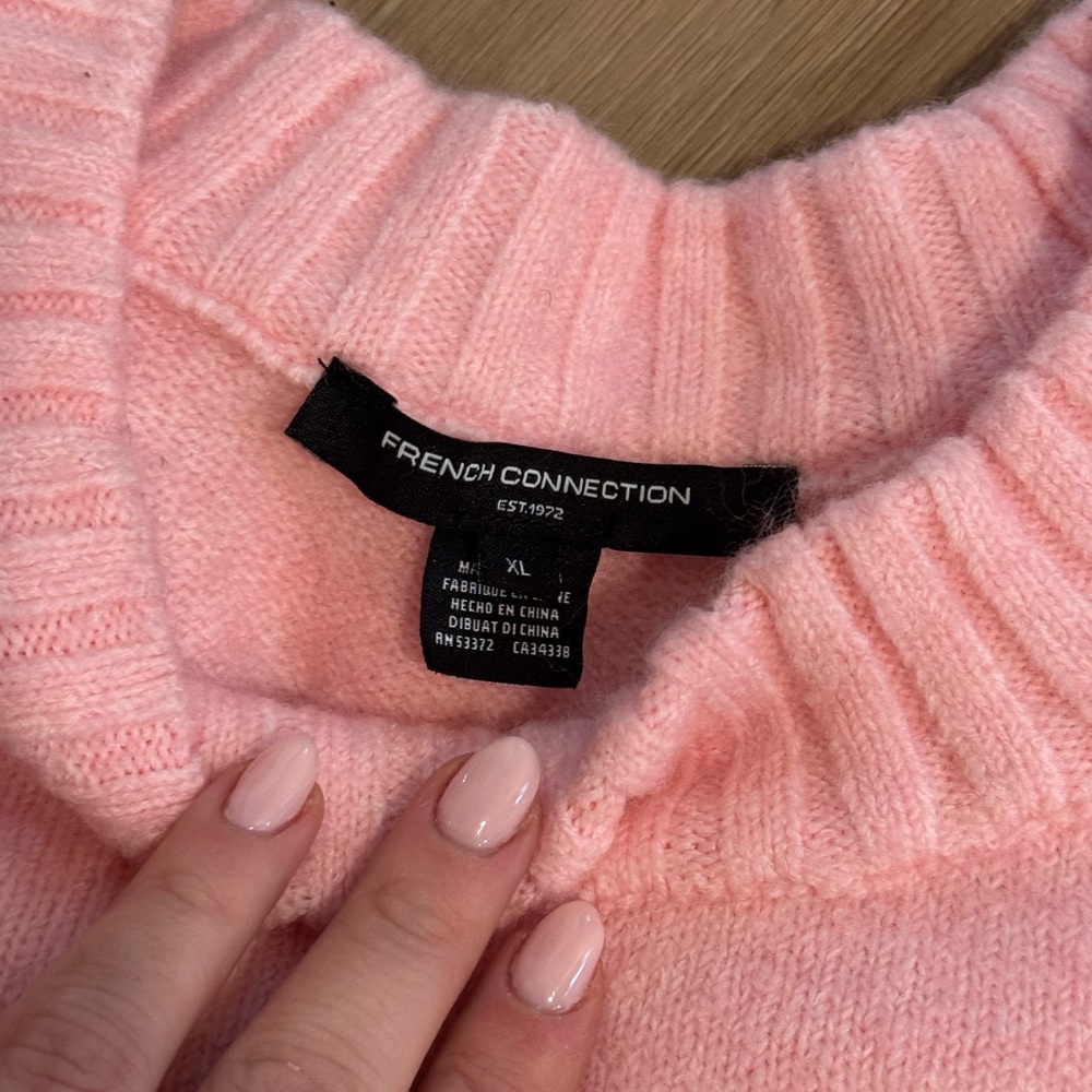 French Connection Pink Knit Crewneck Sweater XL